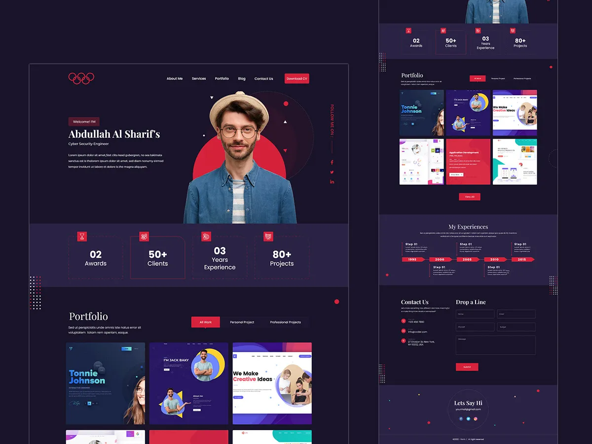 Portfolio website UI/UX design